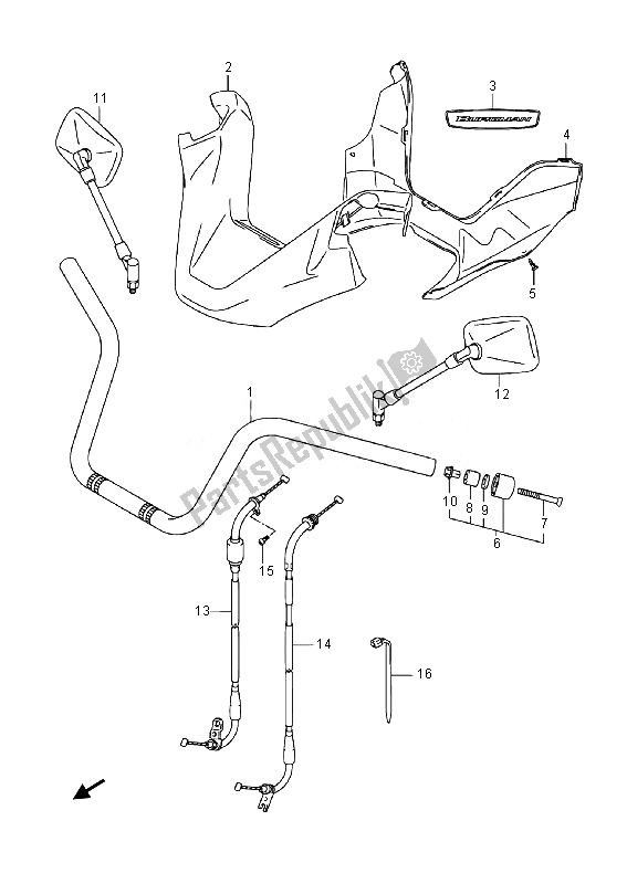 Todas las partes para Manillar (an400a E19) de Suzuki Burgman AN 400 AZA 2014