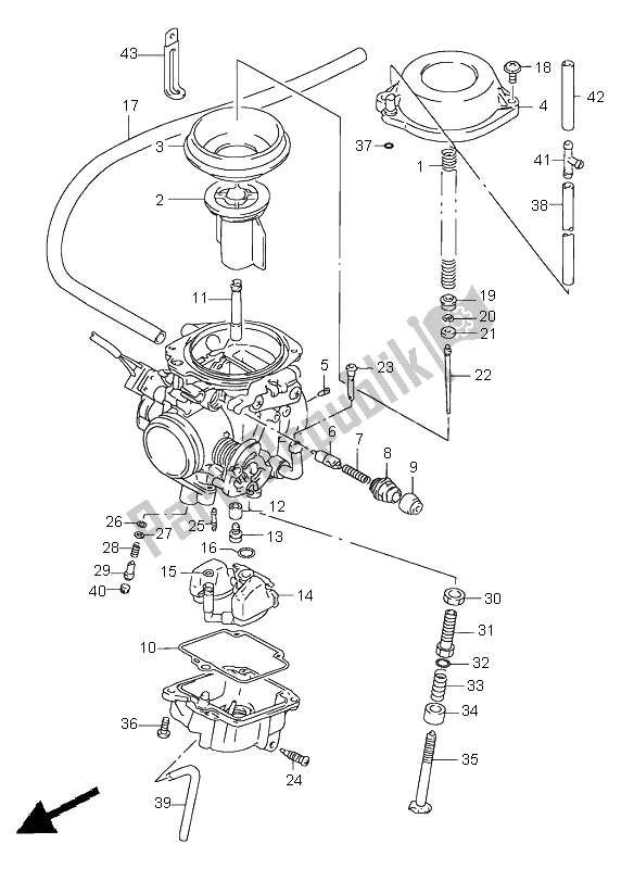 All parts for the Carburetor of the Suzuki DR 650 SE 1998