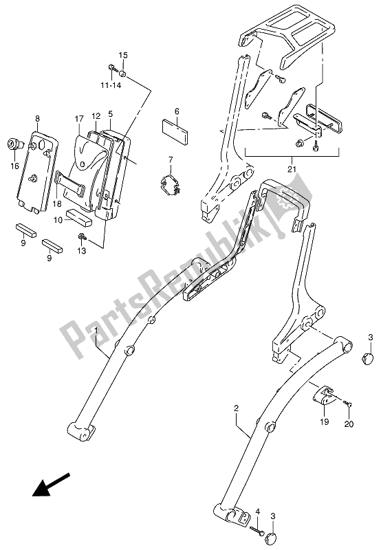 All parts for the Frame Handle Grip of the Suzuki VS 800 GL Intruder 1993
