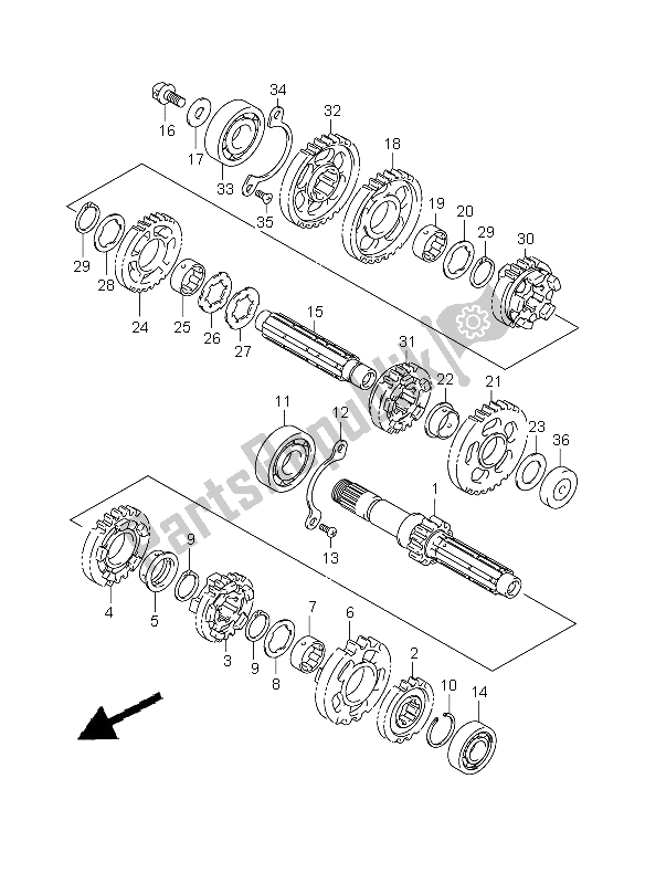 All parts for the Transmission of the Suzuki VZ 800 Marauder 2005