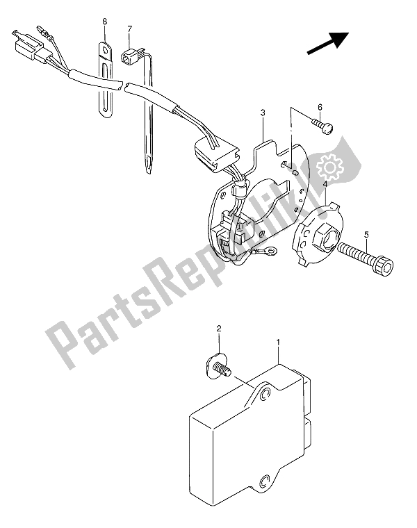 Alle onderdelen voor de Signaal Generator van de Suzuki GSX 600 FUU2 1991