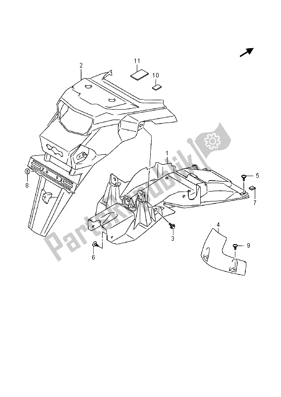 Todas las partes para Guardabarros Trasero de Suzuki DL 1000A V Strom 2014