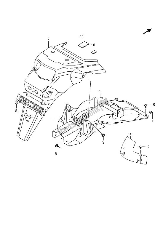 Todas las partes para Guardabarros Trasero de Suzuki DL 1000A V Strom 2014