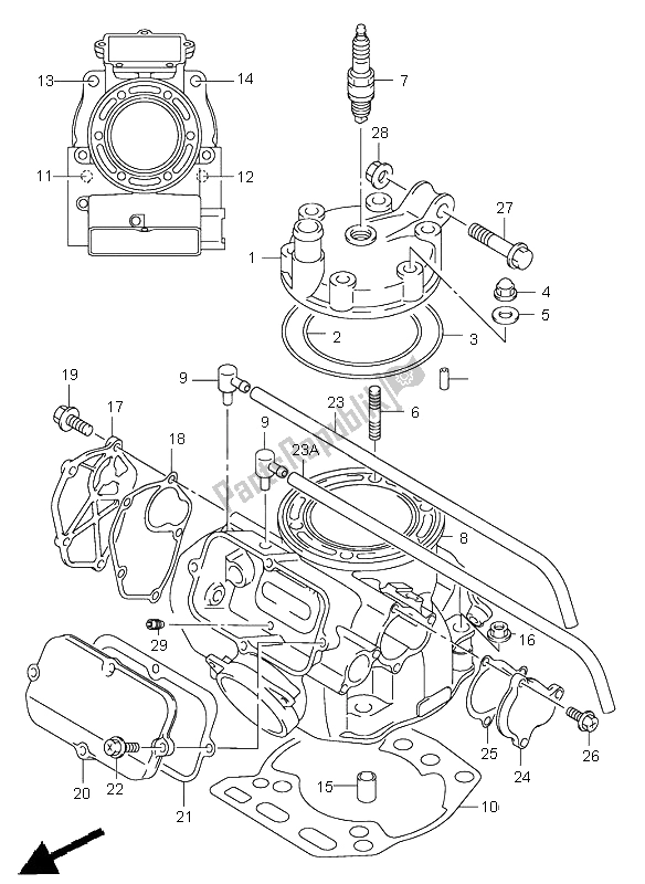 Wszystkie części do Cylinder Suzuki RM 250 2003
