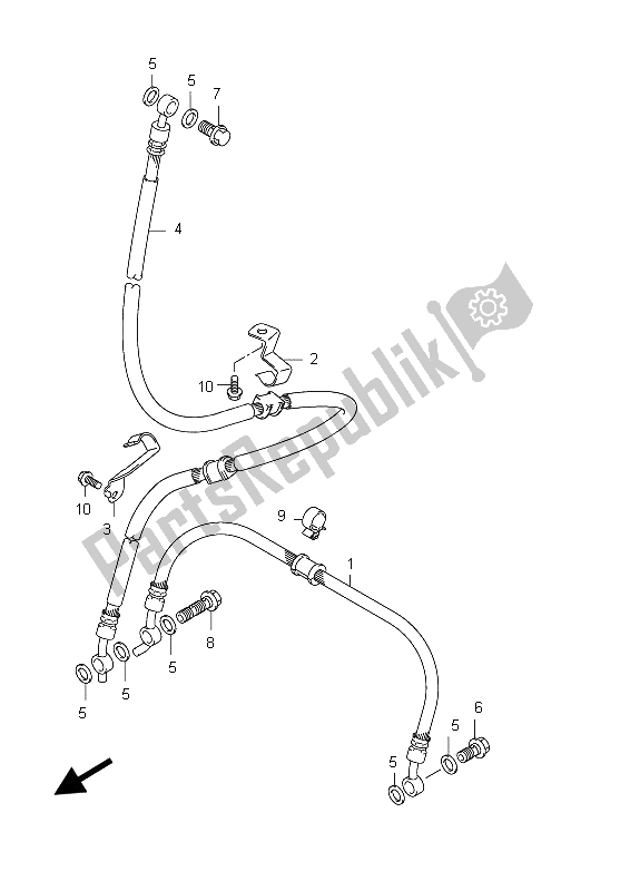 Tutte le parti per il Tubo Freno Anteriore (sfv650 E24) del Suzuki SFV 650A Gladius 2012