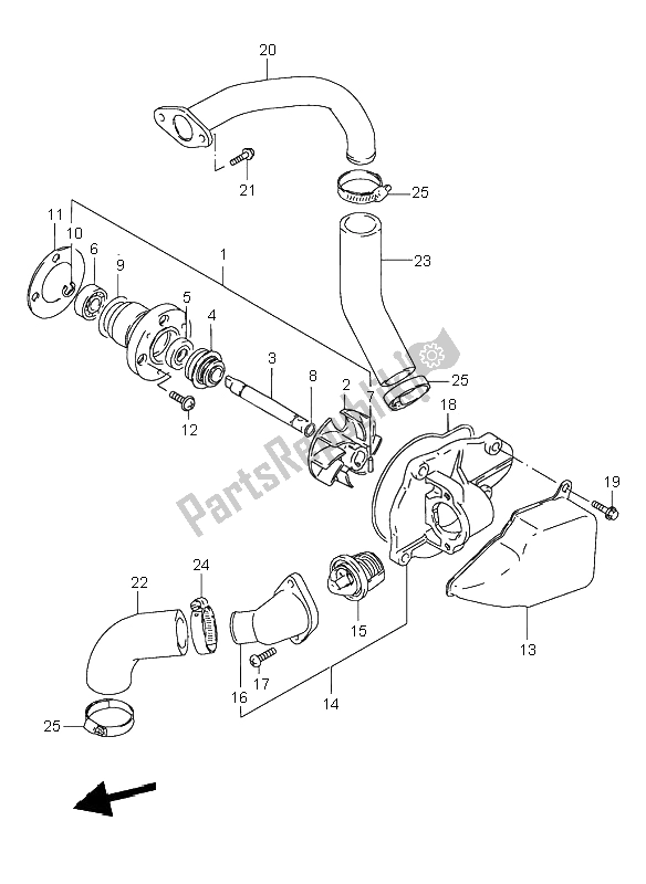 Toutes les pièces pour le Pompe à Eau du Suzuki VS 800 Intruder 1998