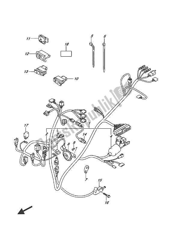 All parts for the Wiring Harness (e19) of the Suzuki Address 110 2016