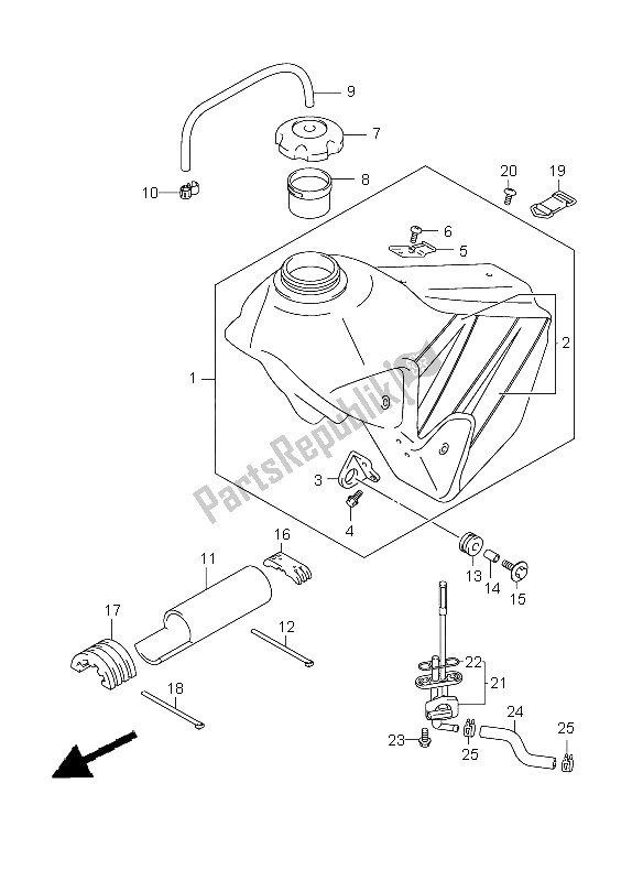 Toutes les pièces pour le Réservoir D'essence du Suzuki DR Z 400E 2006