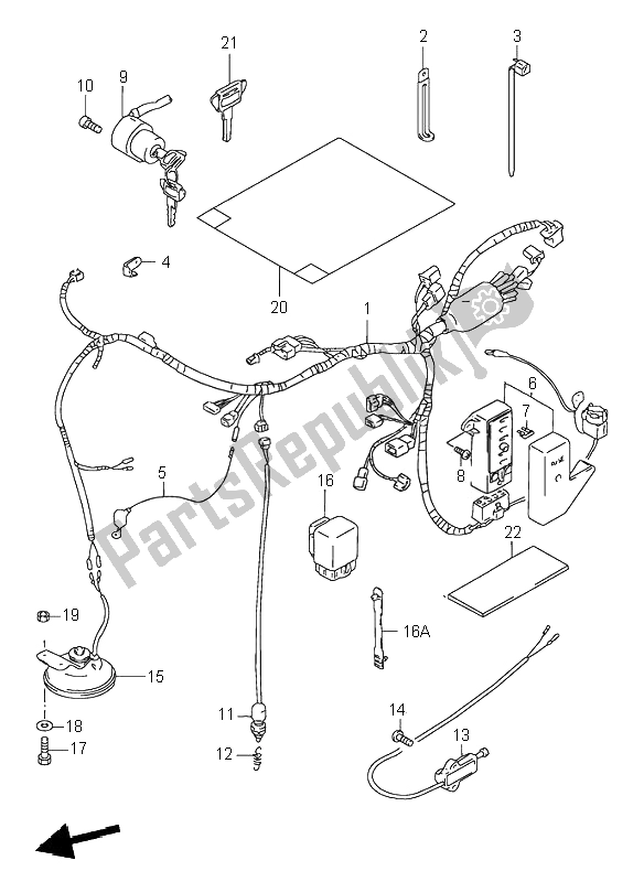 All parts for the Wiring Harness of the Suzuki VS 600 Intruder 1996