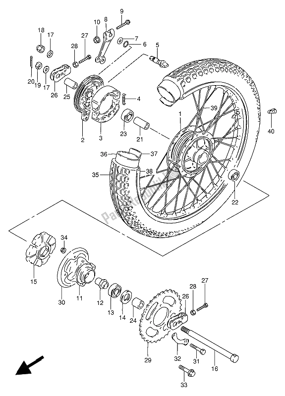 Wszystkie części do Tylne Ko? O Suzuki GN 250 1993