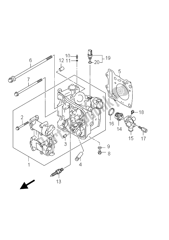 Tutte le parti per il Testata del Suzuki Burgman AN 400 AZA 2012