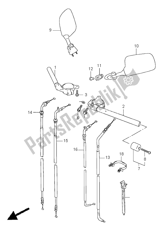 Toutes les pièces pour le Guidon du Suzuki TL 1000S 1999