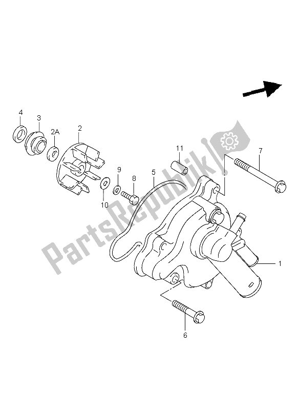 All parts for the Water Pump of the Suzuki TL 1000R 1999