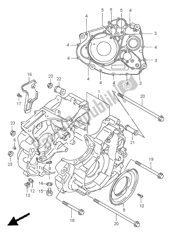 Todas as partes de Bloco Do Motor do Suzuki DR 650 SE 2000