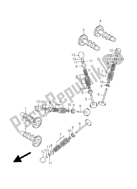 All parts for the Camshaft & Valve of the Suzuki SV 650 Nsnasa 2008