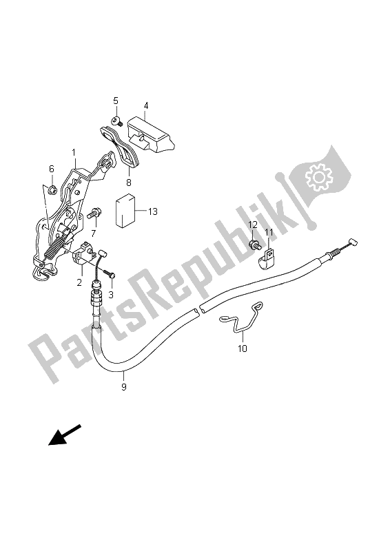 All parts for the Brake Lock Lever of the Suzuki Burgman AN 400Z 2008