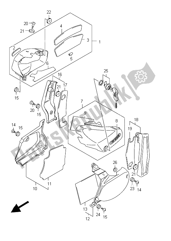 Todas las partes para Cubierta Del Marco (vl800 E02) de Suzuki C 800 VL Intruder 2012