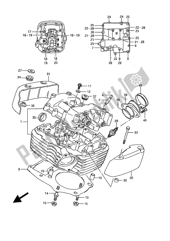 Wszystkie części do G? Owica Cylindra (ty?) Suzuki VS 1400 Glpf Intruder 1990