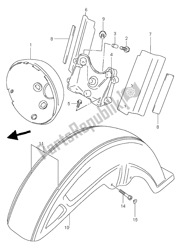 Todas las partes para Guardabarros Delantero de Suzuki VL 1500 Intruder LC 2003