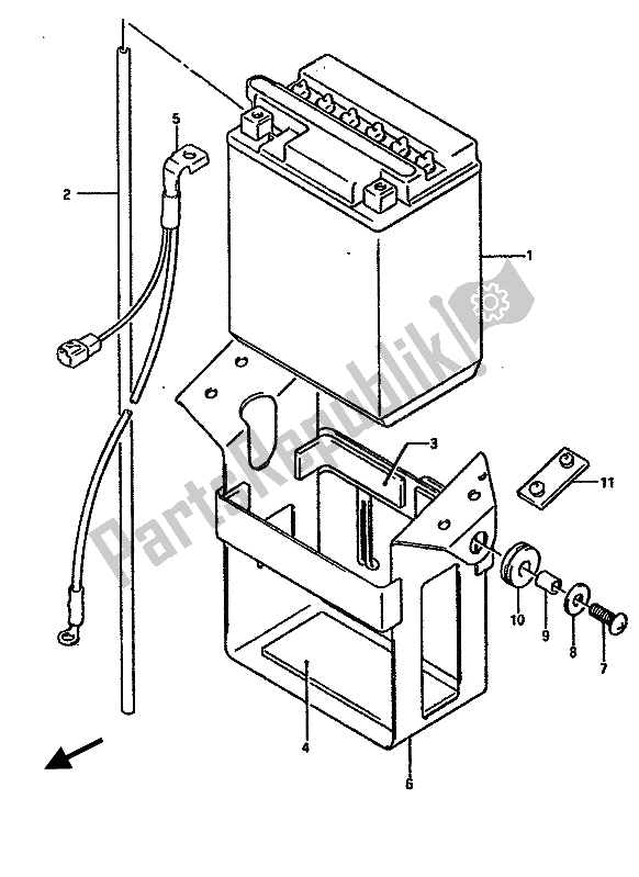 All parts for the Battery of the Suzuki GSX R 750 1988