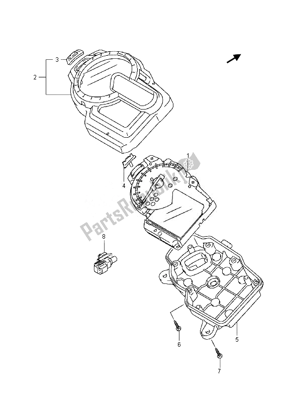 Todas las partes para Velocímetro de Suzuki DL 1000A V Strom 2014