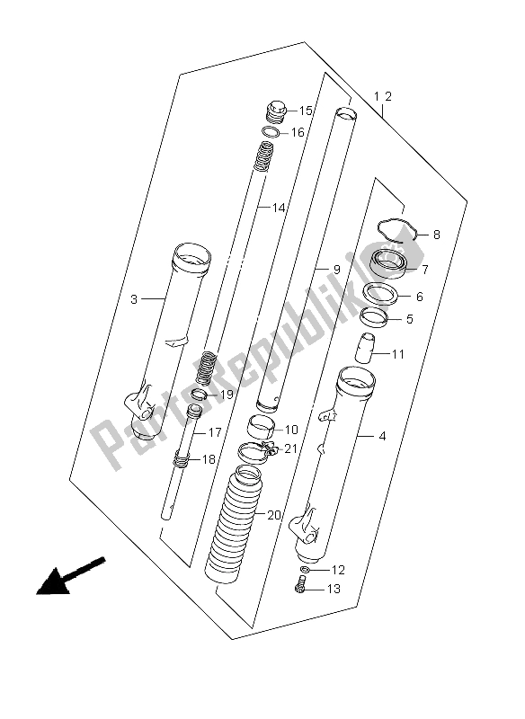 Toutes les pièces pour le Amortisseur Avant (sw) du Suzuki DR Z 125 SW LW 2008