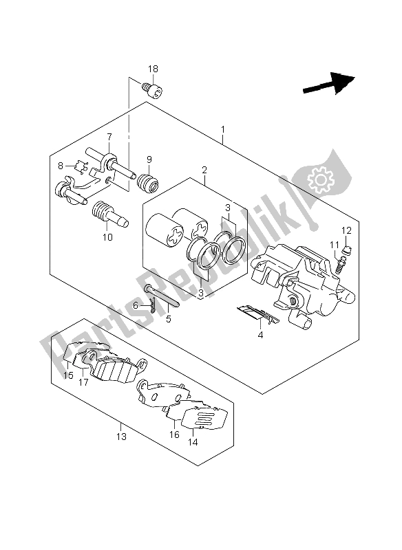 Toutes les pièces pour le étrier Arrière du Suzuki VZR 1800R M 1800 Intruder 2006