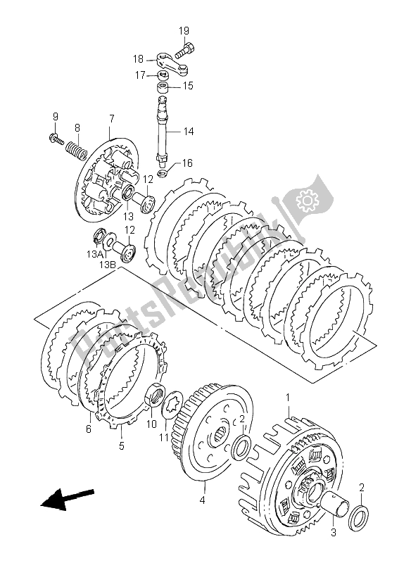 Tutte le parti per il Frizione del Suzuki DR 350 SE 1998