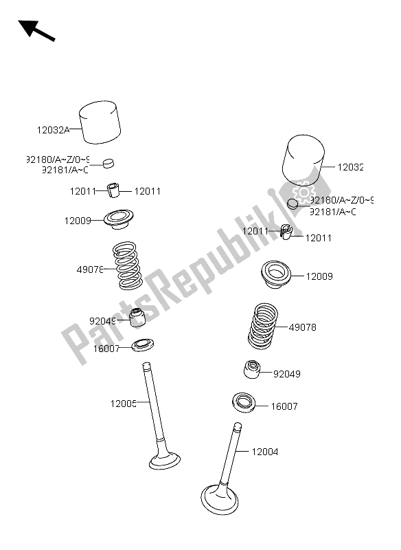 Tutte le parti per il Valvola del Suzuki RM Z 250 2004