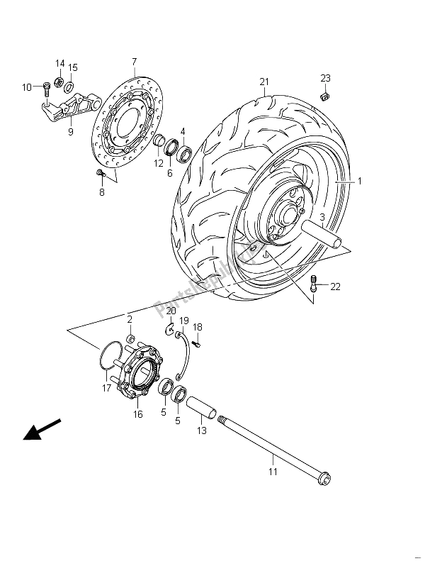 All parts for the Rear Wheel (vzr1800z E19) of the Suzuki VZR 1800 NZR M Intruder 2011