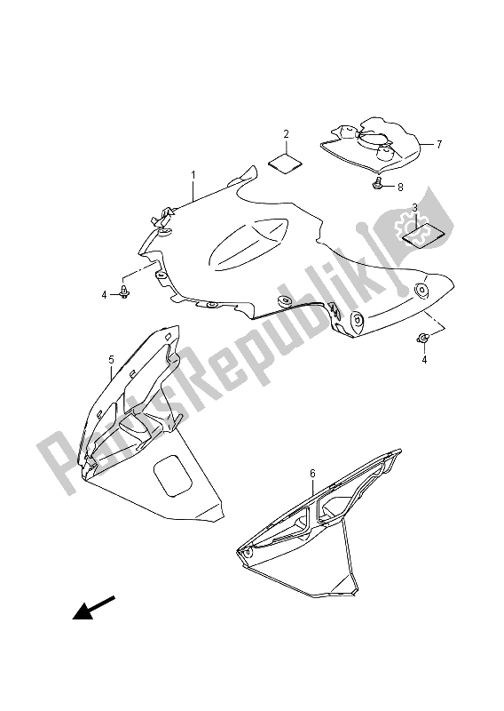 Toutes les pièces pour le Sous Les Pièces D'installation De Capot du Suzuki GSX R 1000A 2015