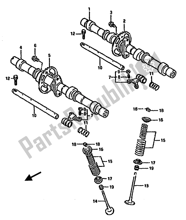 Todas las partes para árbol De Levas Y Válvula de Suzuki GSX 750F 1994