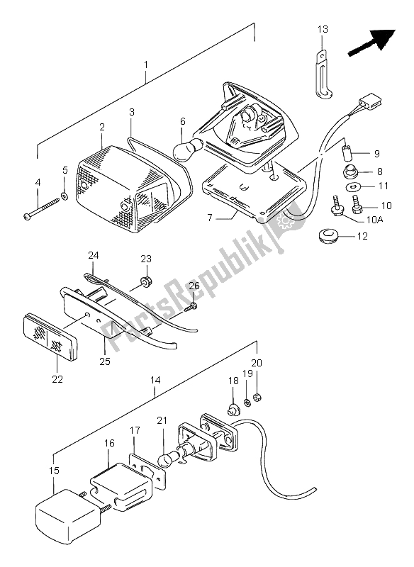 Todas las partes para Luz De Combinación Trasera de Suzuki VS 1400 Intruder 1997