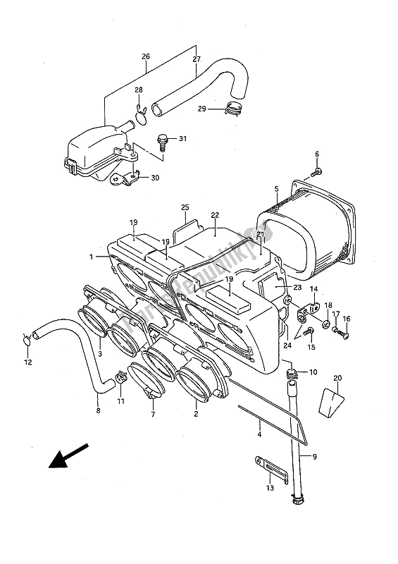 Toutes les pièces pour le Purificateur D'air du Suzuki GSX R 1100 1991