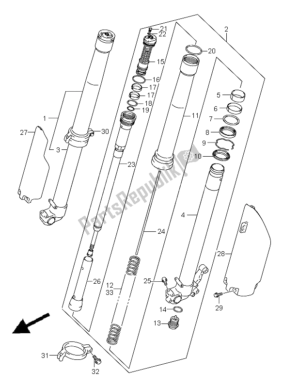 Tutte le parti per il Ammortizzatore Anteriore del Suzuki RM Z 450 2005