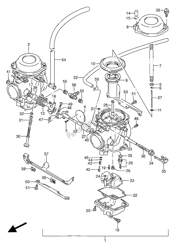 Alle onderdelen voor de Carburator van de Suzuki GS 500 EU 1990