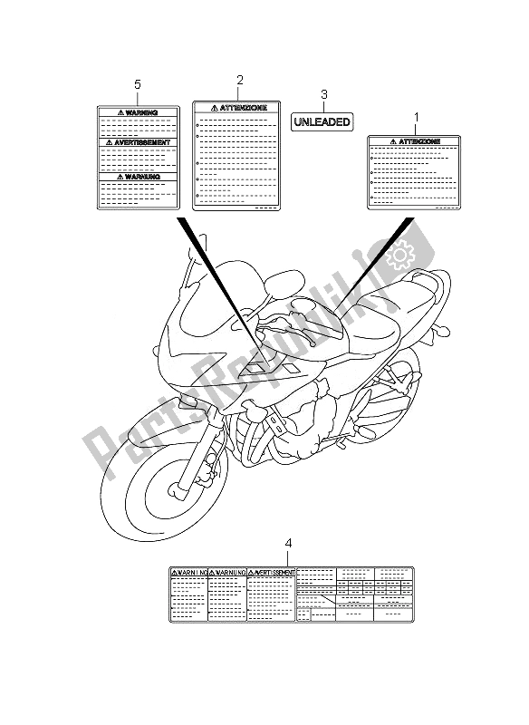 All parts for the Label of the Suzuki GSF 1250 Nsnasa Bandit 2007