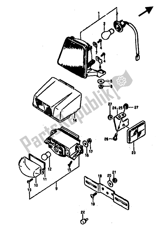 Todas las partes para Luz De Combinación Trasera de Suzuki RG 500C Gamma 1987