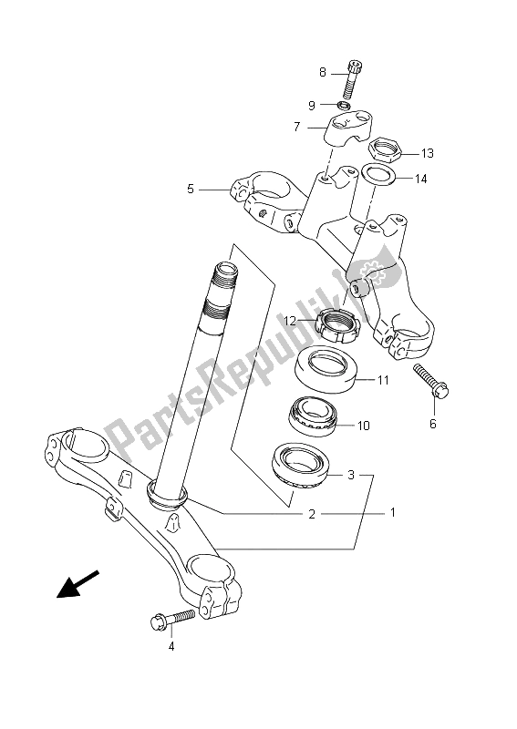 All parts for the Steering Stem of the Suzuki AN 650A Burgman Executive 2011