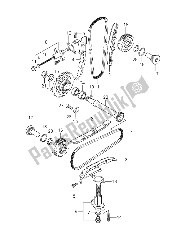 Tutte le parti per il Catena A Camme del Suzuki DL 1000 V Strom 2008