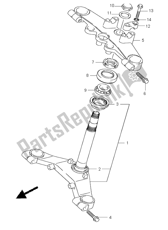 All parts for the Steering Stem of the Suzuki RV 125 Vanvan 2005