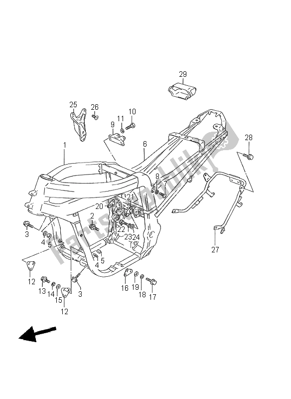Todas las partes para Marco de Suzuki GSX R 750W 1995