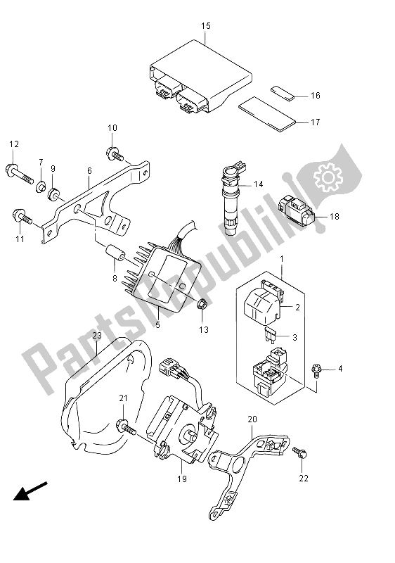 Todas as partes de Elétrica (gsx-r1000) do Suzuki GSX R 1000 2015