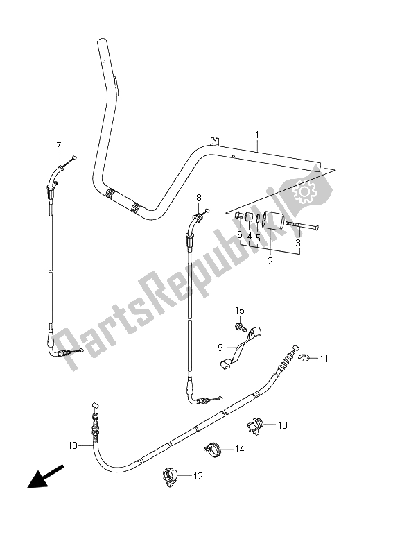 All parts for the Handlebar (an650a E2) of the Suzuki AN 650A Burgman Executive 2011