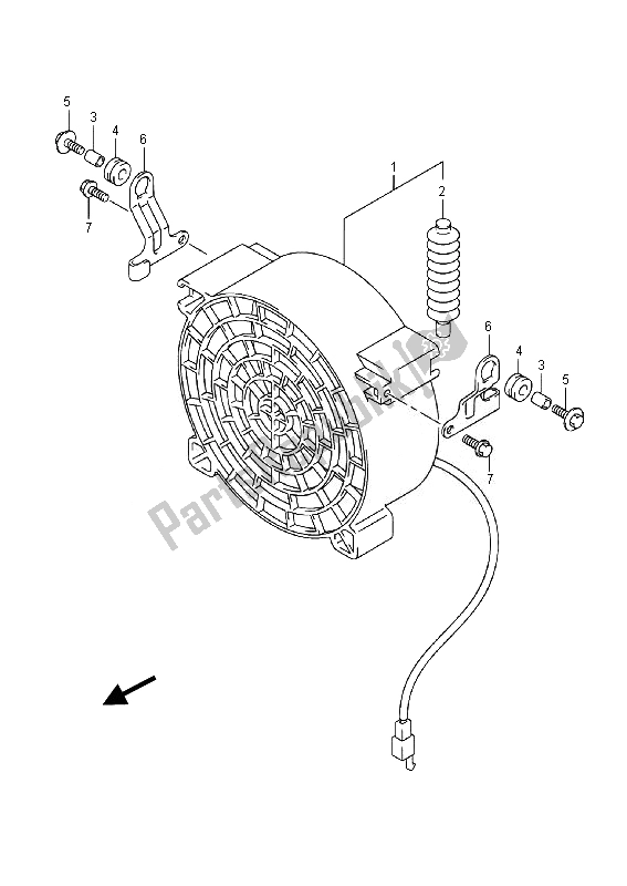 All parts for the Cooling Fan of the Suzuki LT F 400 FZ Kingquad FSI 4X4 2014