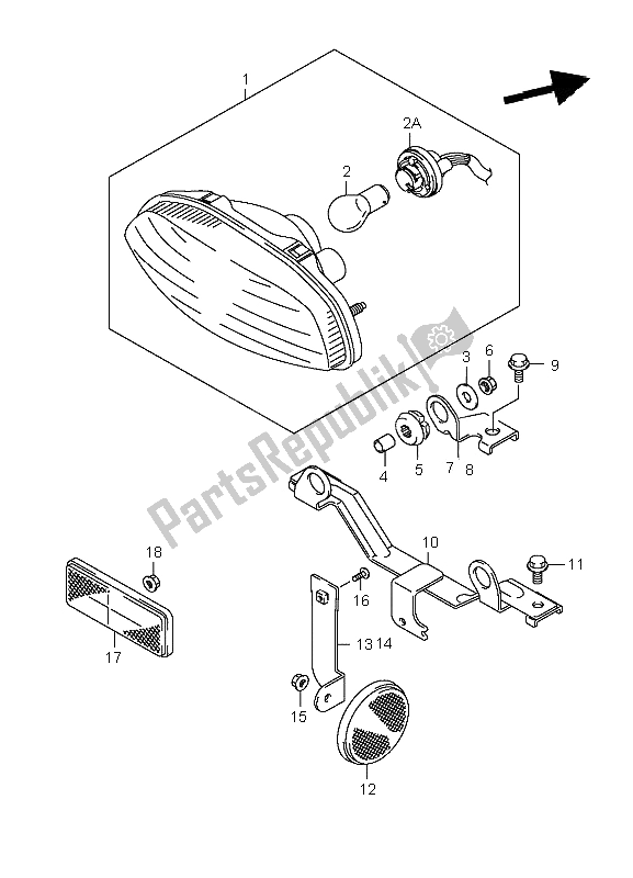 Wszystkie części do Tylna Lampa Zespolona Suzuki LT A 700X Kingquad 4X4 2006