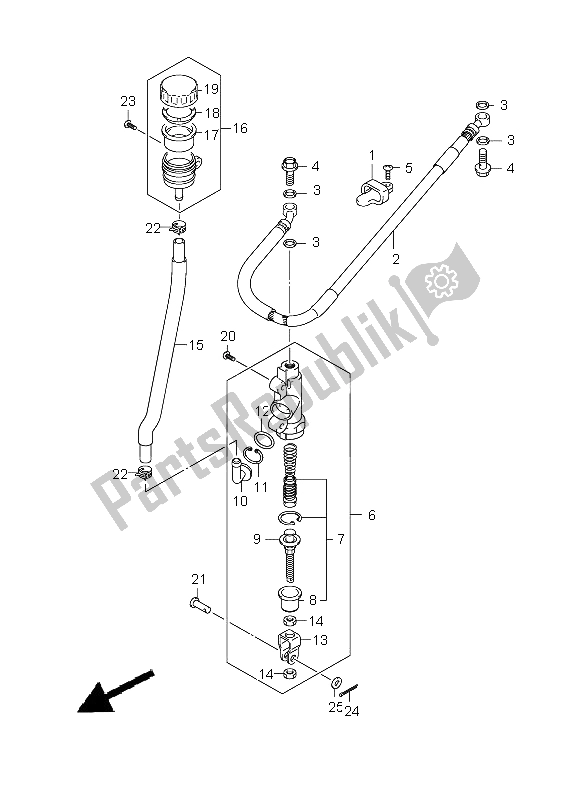 Tutte le parti per il Pompa Freno Posteriore del Suzuki DR 125 SM 2009