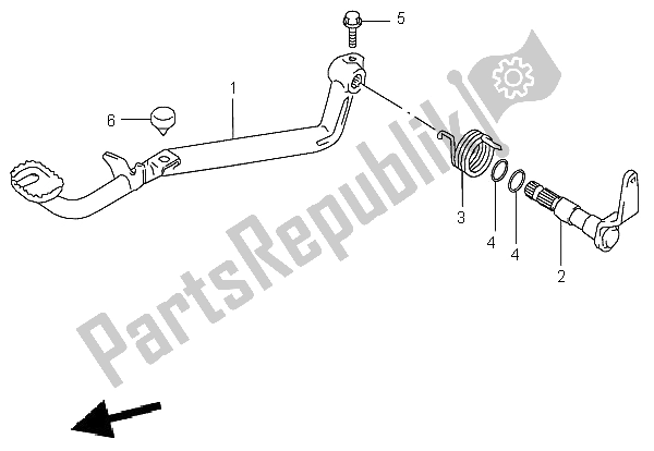 All parts for the Rear Brake of the Suzuki LT F 160 Quadrunner 2005