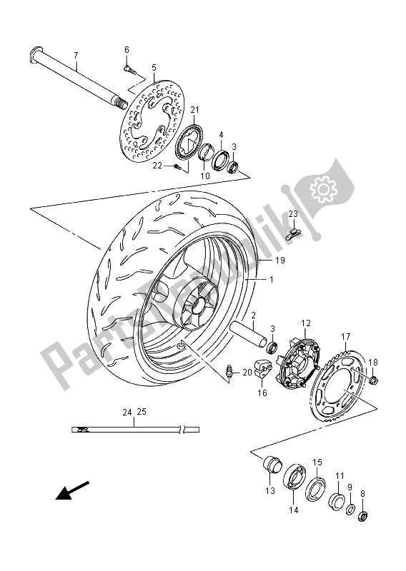 Toutes les pièces pour le Roue Arrière du Suzuki GSX R 1000A 2015