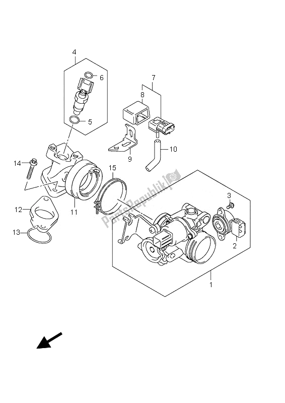 Tutte le parti per il Corpo Farfallato del Suzuki UH 200 Burgman 2010